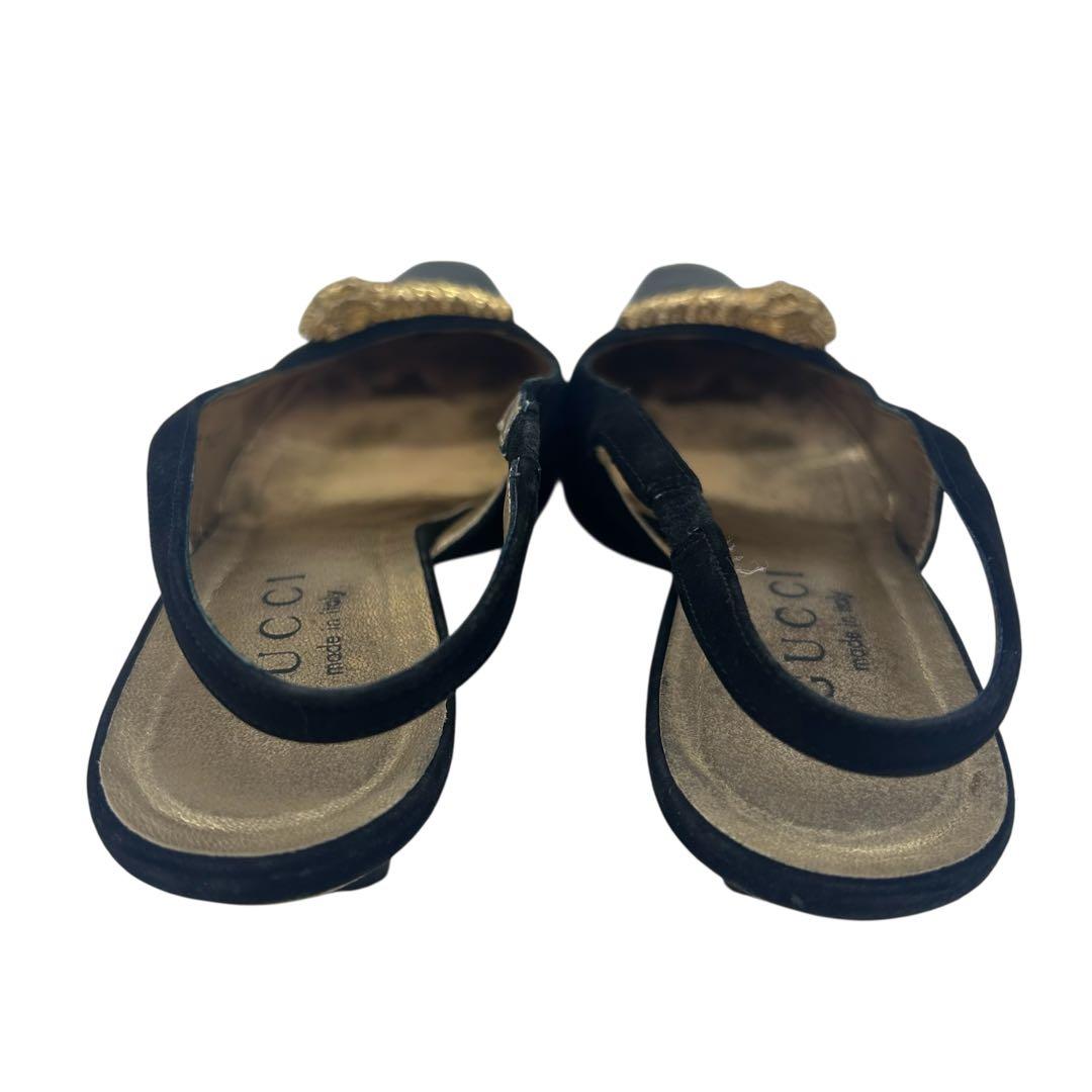 GUCCI グッチ パンプス ブラック サイズ35 タイガーヘッド ゴールド