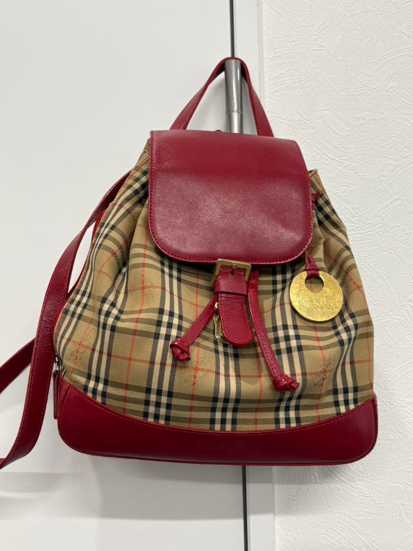 Burberrys　チェック　赤　リュック