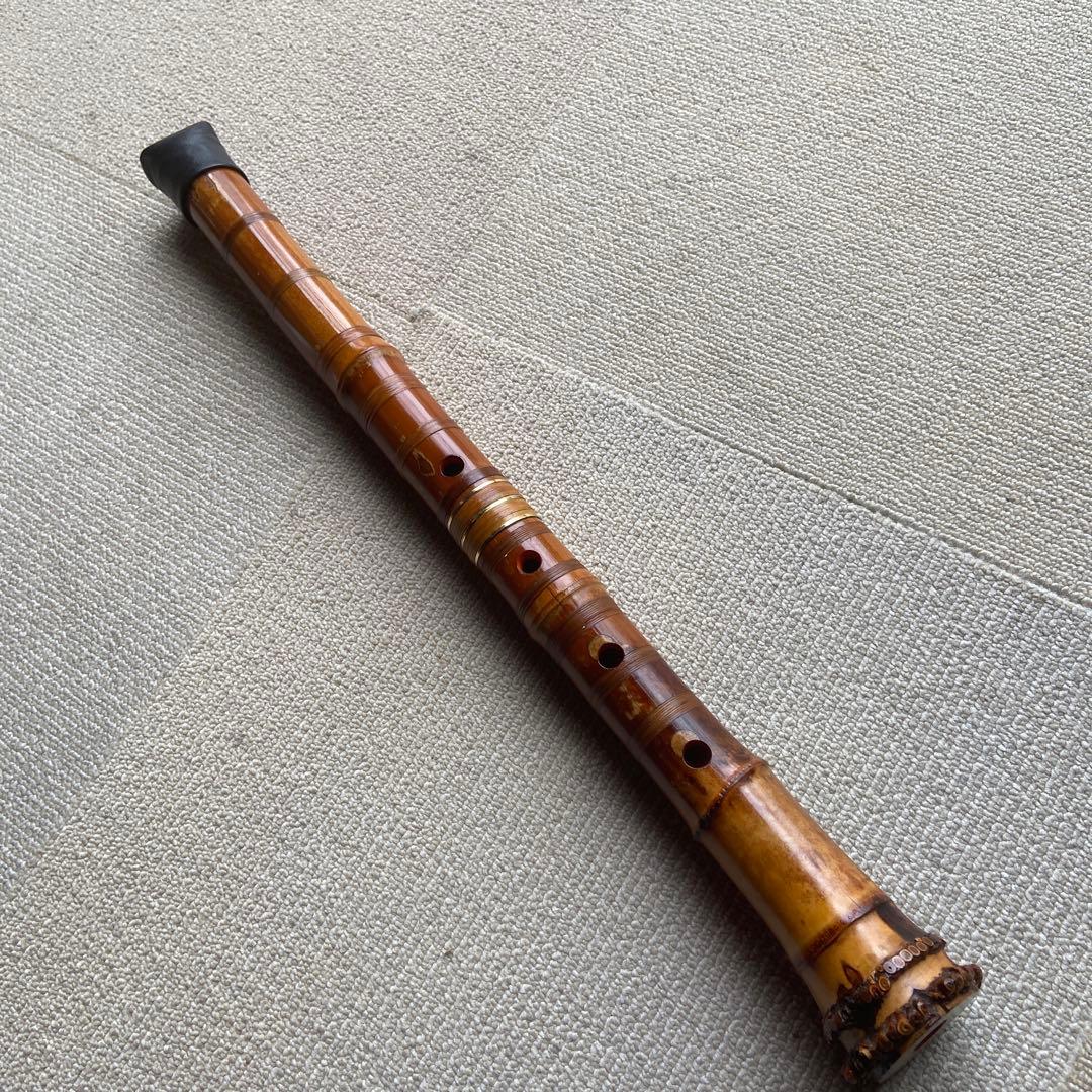 214⭐️ 尺八　一尺八寸管唄口金　中継ぎ金三線　竹峰銘他　最高級品