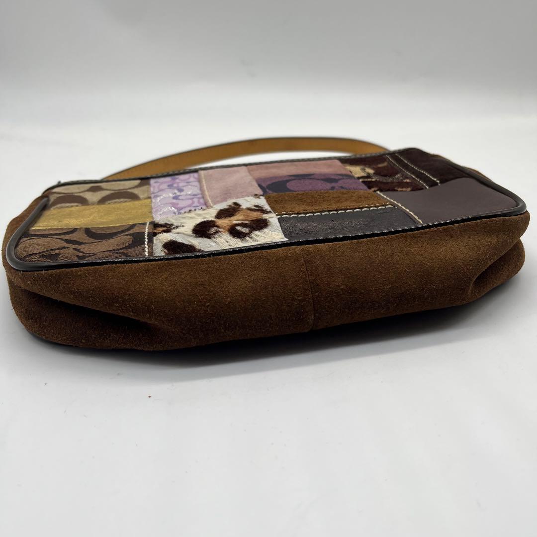 希少】COACH コーチ アクセサリーポーチ パッチワーク 総柄 ハラコ