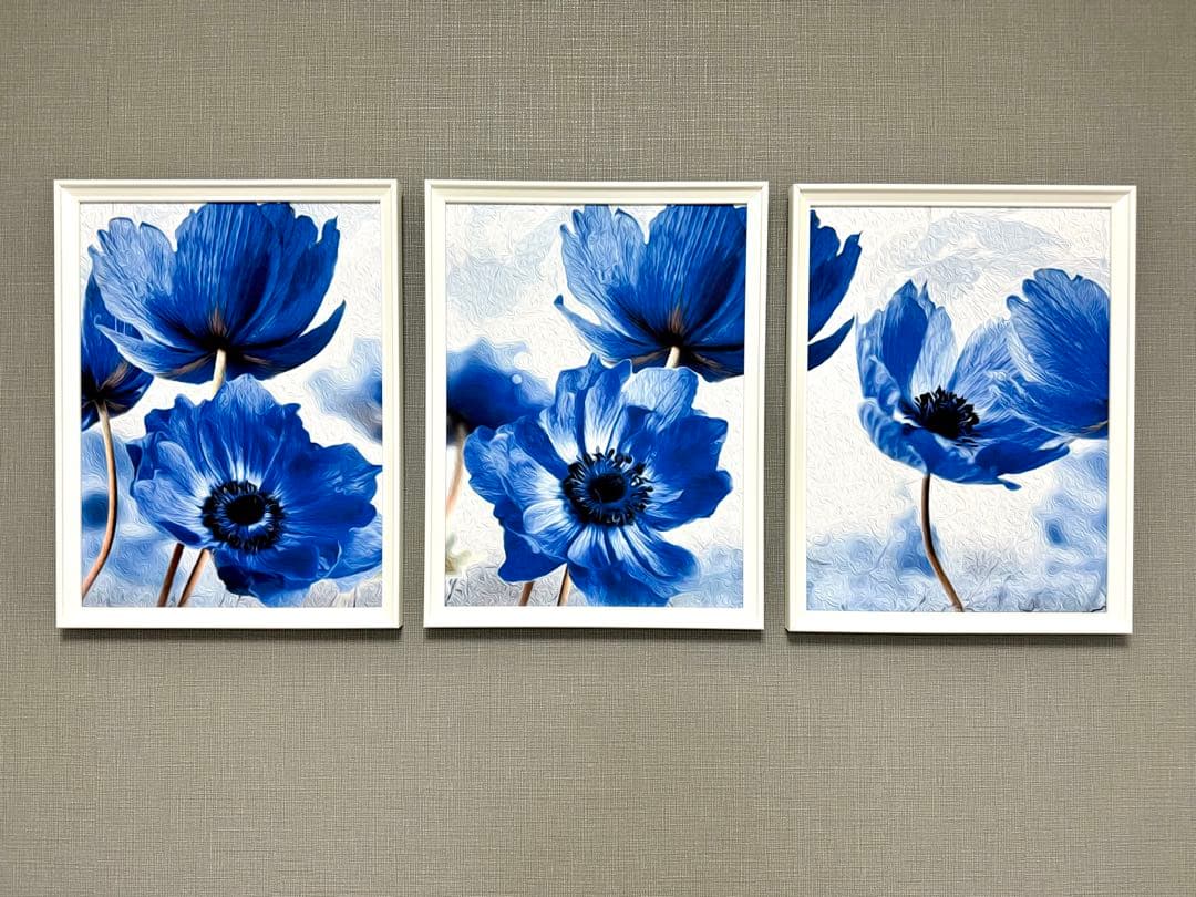 No.227フレーム付きキャンバスアート　インテリア　花の絵画　アートポスター