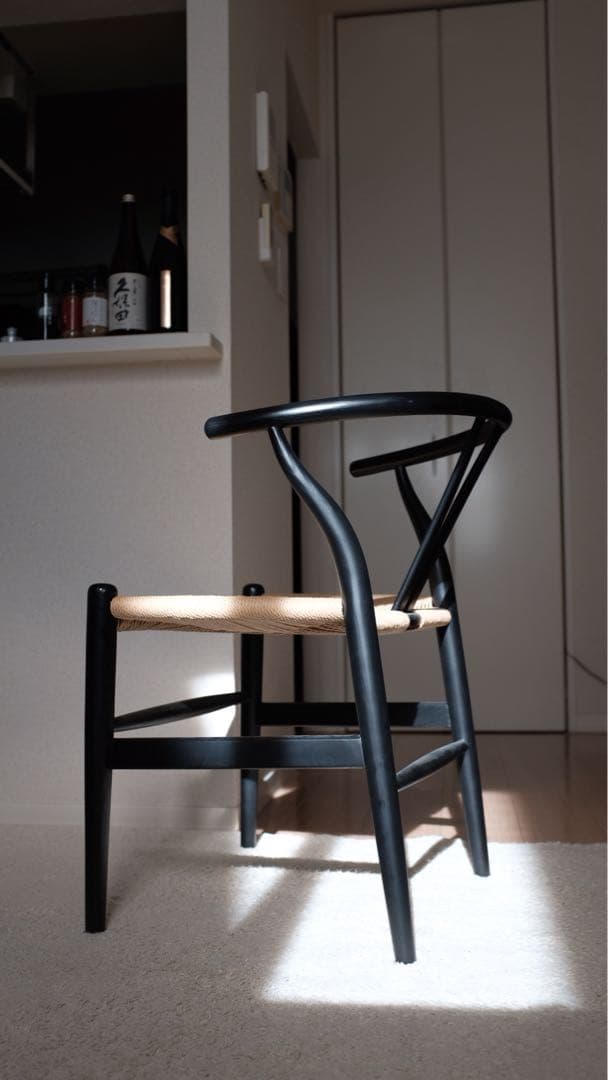 ワイチェアリプロダクト黒　CH24 楽天市場】Yチェア ソフト CH24 ビーチ SOFT BLACK マットブラック 座