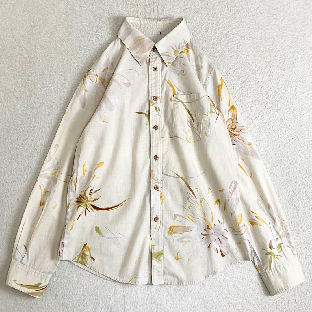PAL'LAS PALACE パラスパレス 花柄長袖シャツ 3 ベージュ 水彩画