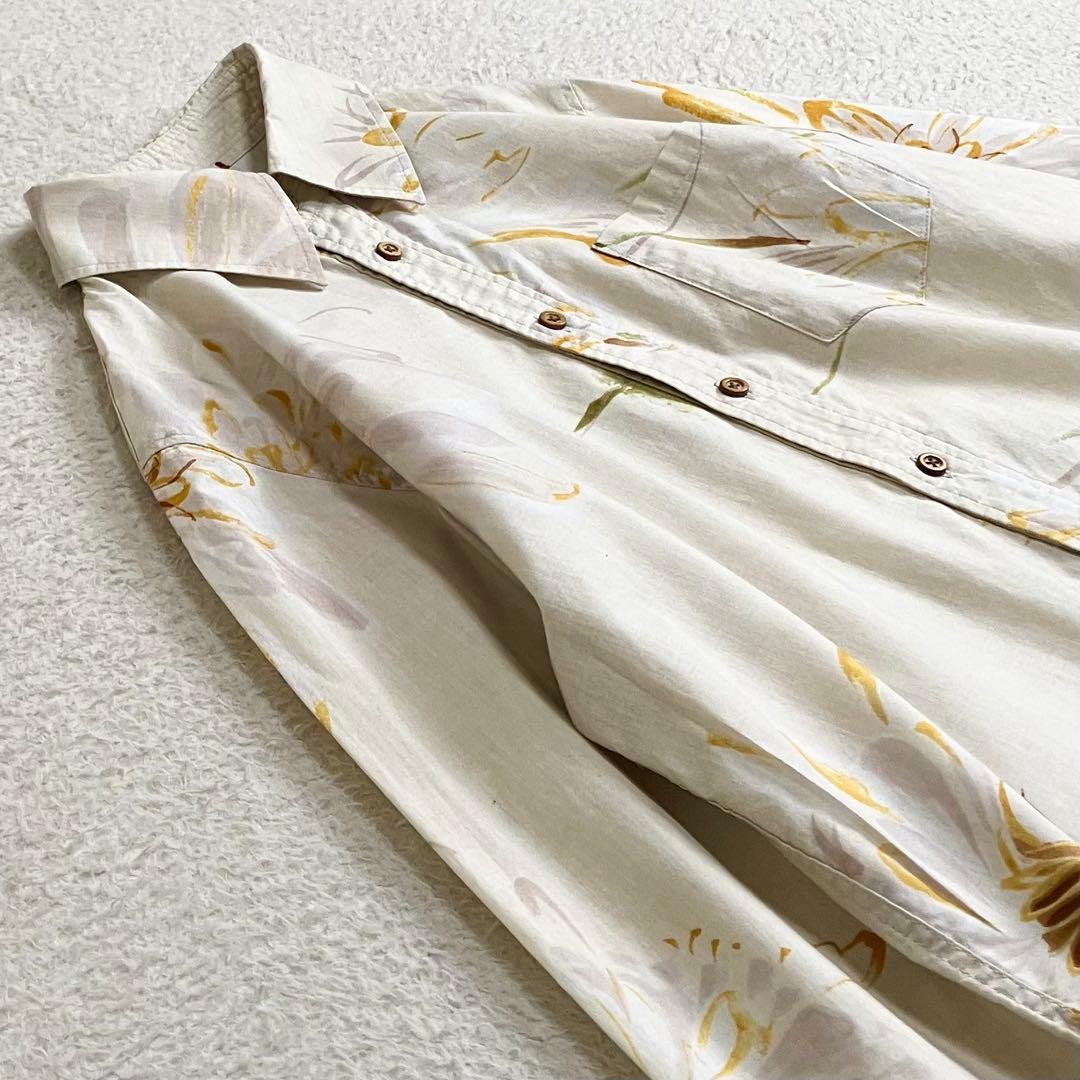 PAL'LAS PALACE パラスパレス 花柄長袖シャツ 3 ベージュ 水彩画