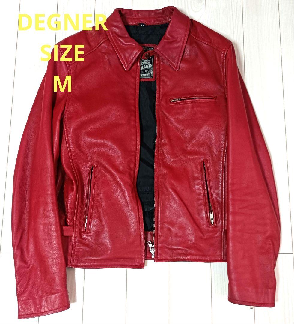 【激シブ！】デグナー　シングルライダース　レッド　ラムレザー　M