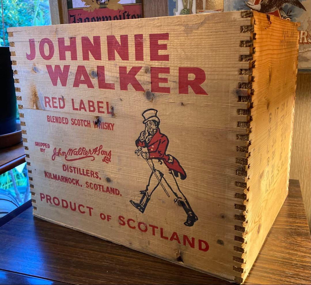 ジョニーウォーカー ウイスキー ヴィンテージ 木箱 英国 イギリス 昭和 レトロ