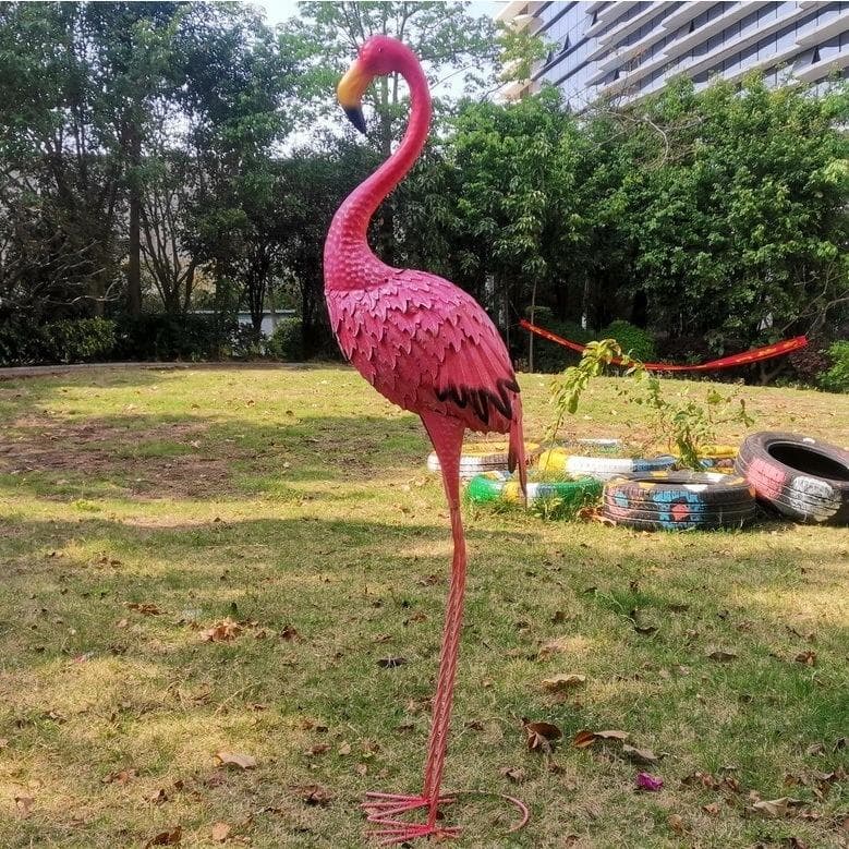 大型 全長152cm フラミンゴ 鳥 おしゃれ 屋外 庭 ガーデニング 雑貨 植木鉢 孔雀 フラミンゴ 鶴 鳥 動物 屋外 庭 置物 オブジェ インテリア