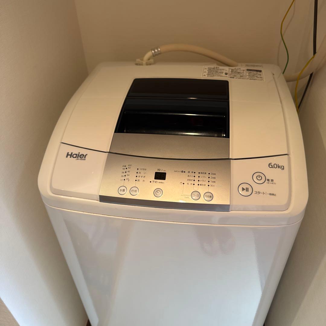 2月末発送　jw-k60m ハイアール　2016年式　洗濯機 6.0kg