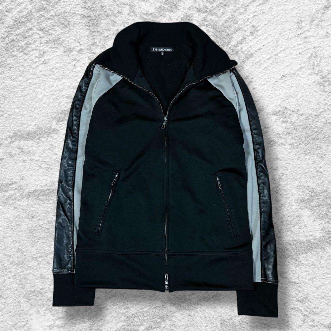 トップス 5351POUR LES HOMMES leather track jacket 5351 POUR LES HOMMES 革ジャン ライダース セミダブル レザー