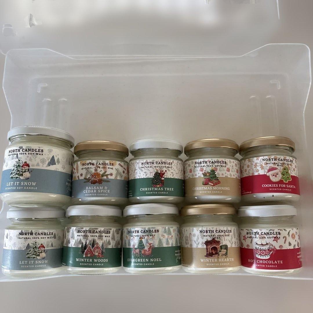 NORTH CANDLES 冬の香りキャンドル10個セット North Candles Gingerbread Candle - Cozy Spiced Christmas Scent Japan