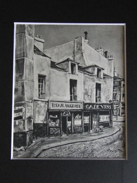 藤田嗣治、【フール通り】、希少な限定額装用画集画、新品高級額 額装付