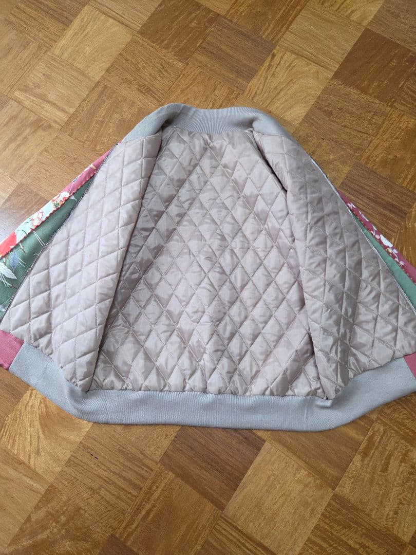 め0215着物リメイク正絹古布色留袖訪問着吉祥文ビンテージスカジャン