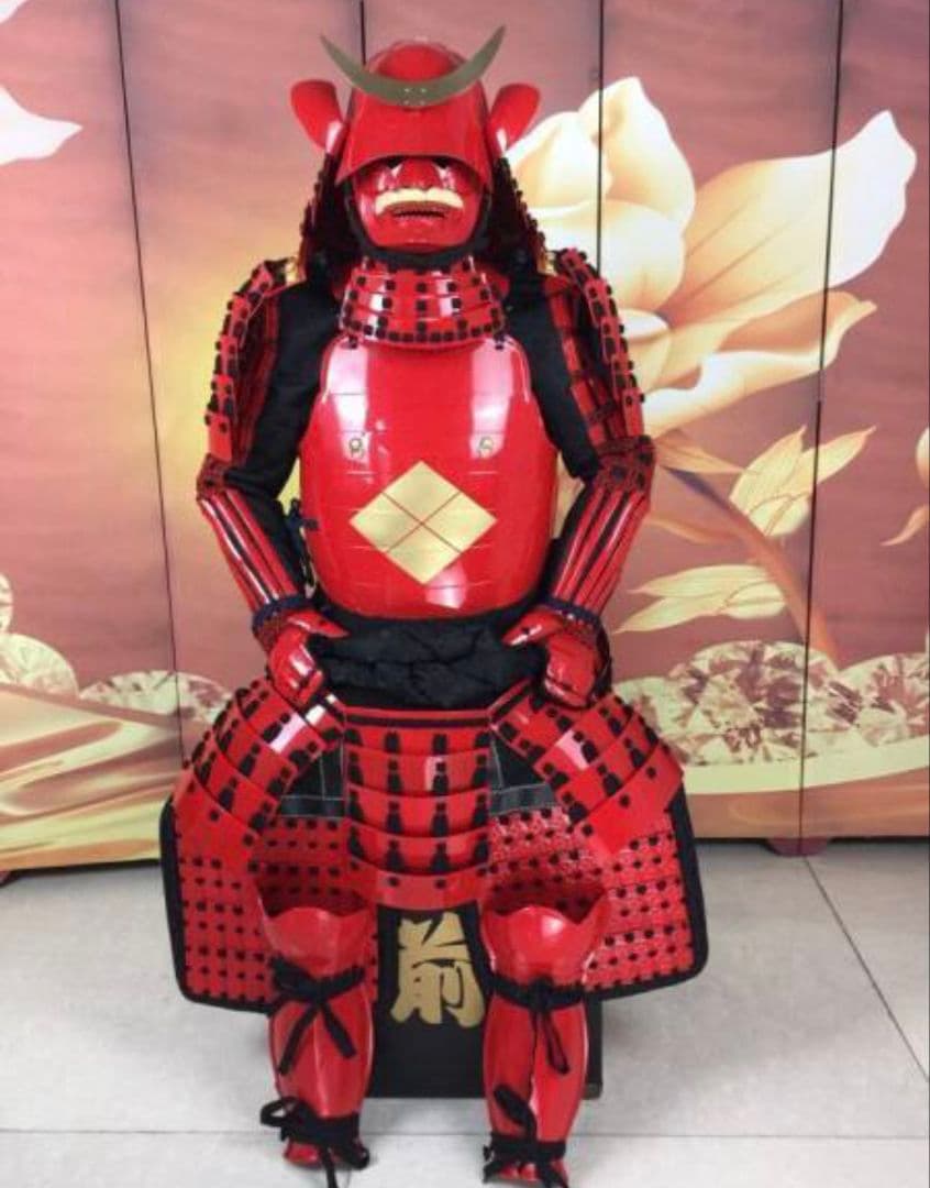 赤　鉄製武具　甲冑　等身大　着用可能　鎧　新品