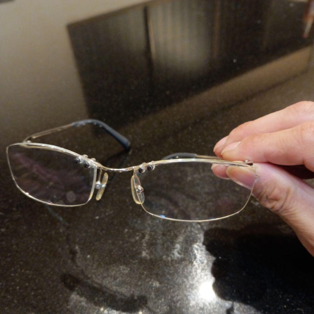ハマモト製　、シルバー メタル、形状記憶合金フレーム （老眼鏡）