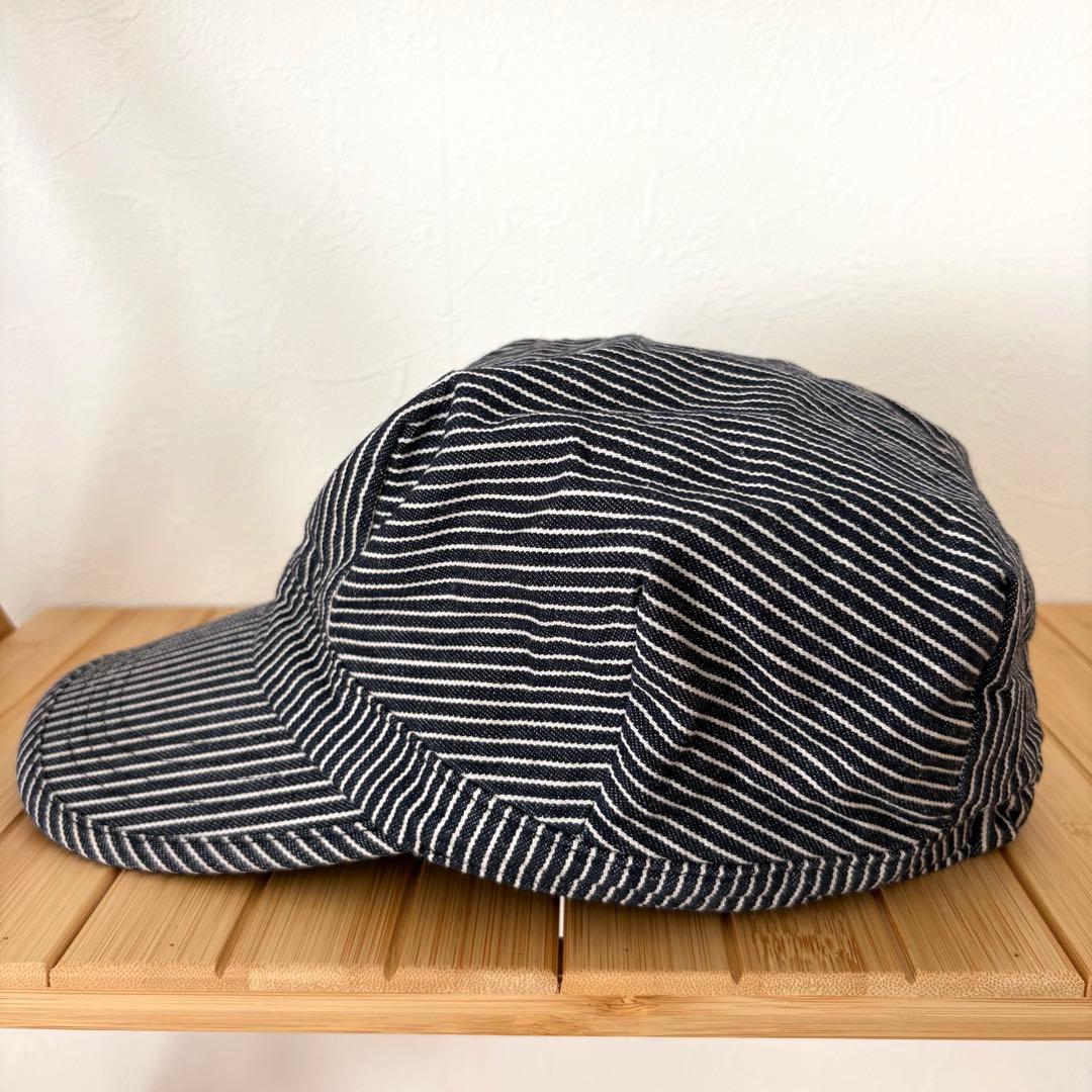 デニムストライプ ワークキャップ - メルカリ