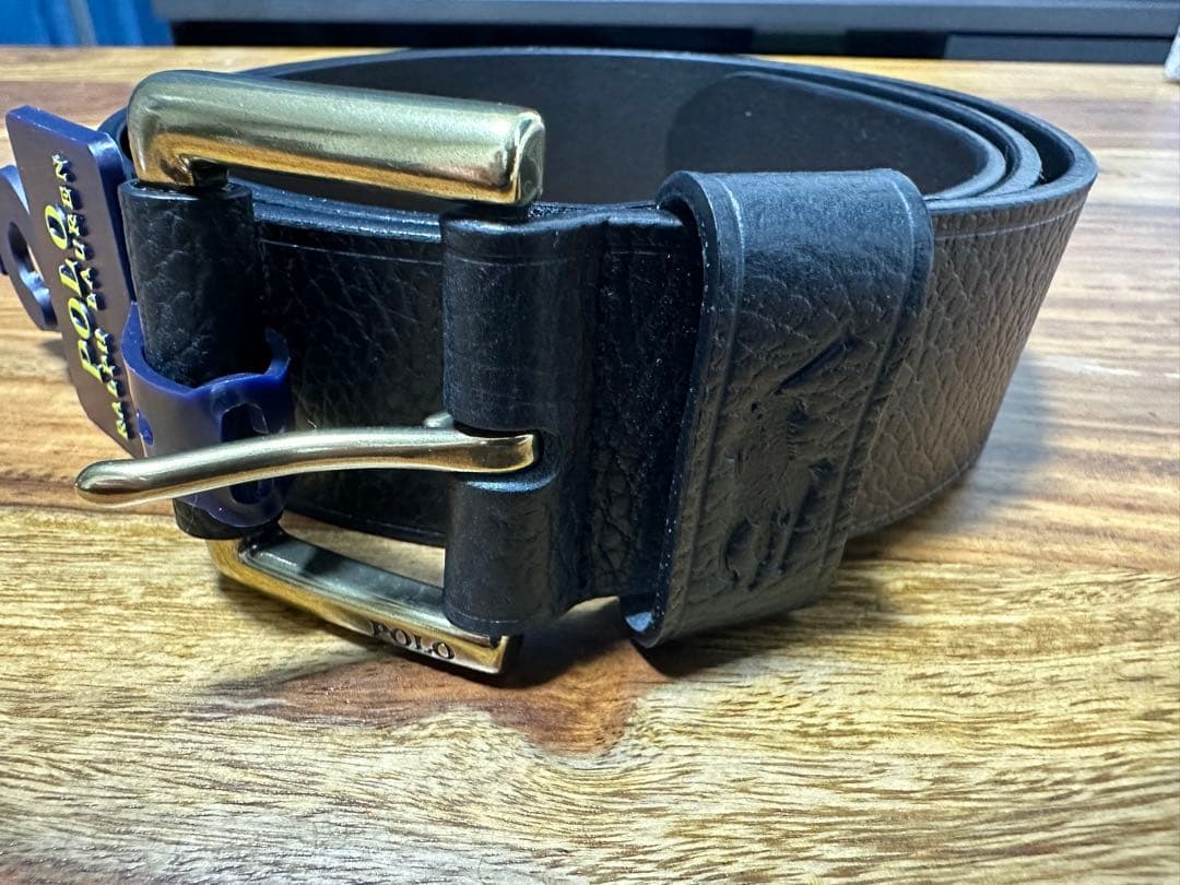 POLO RALPH LAUREN ブラックレザーベルト 36インチ POLO RALPH LAUREN（ポロ・ラルフローレン） ベルト フルグレイン