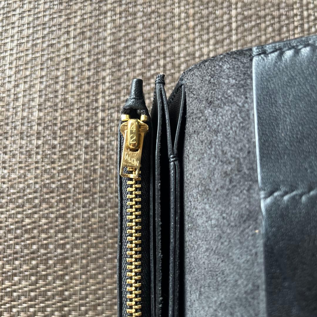 MARYAM ホースフロント ロングトラッカーウォレット 芯通しブラックの