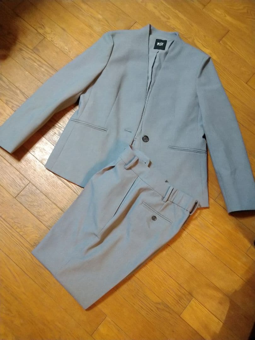 今季PLST　プラステ　セットアップ　ノーカラー　グレー　XLサイズ