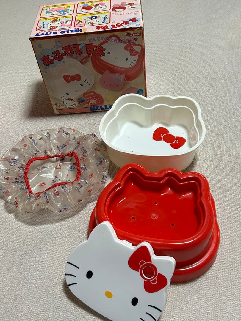 レア サンリオキティちゃん おふろですよ お風呂セット 当時物 昭和