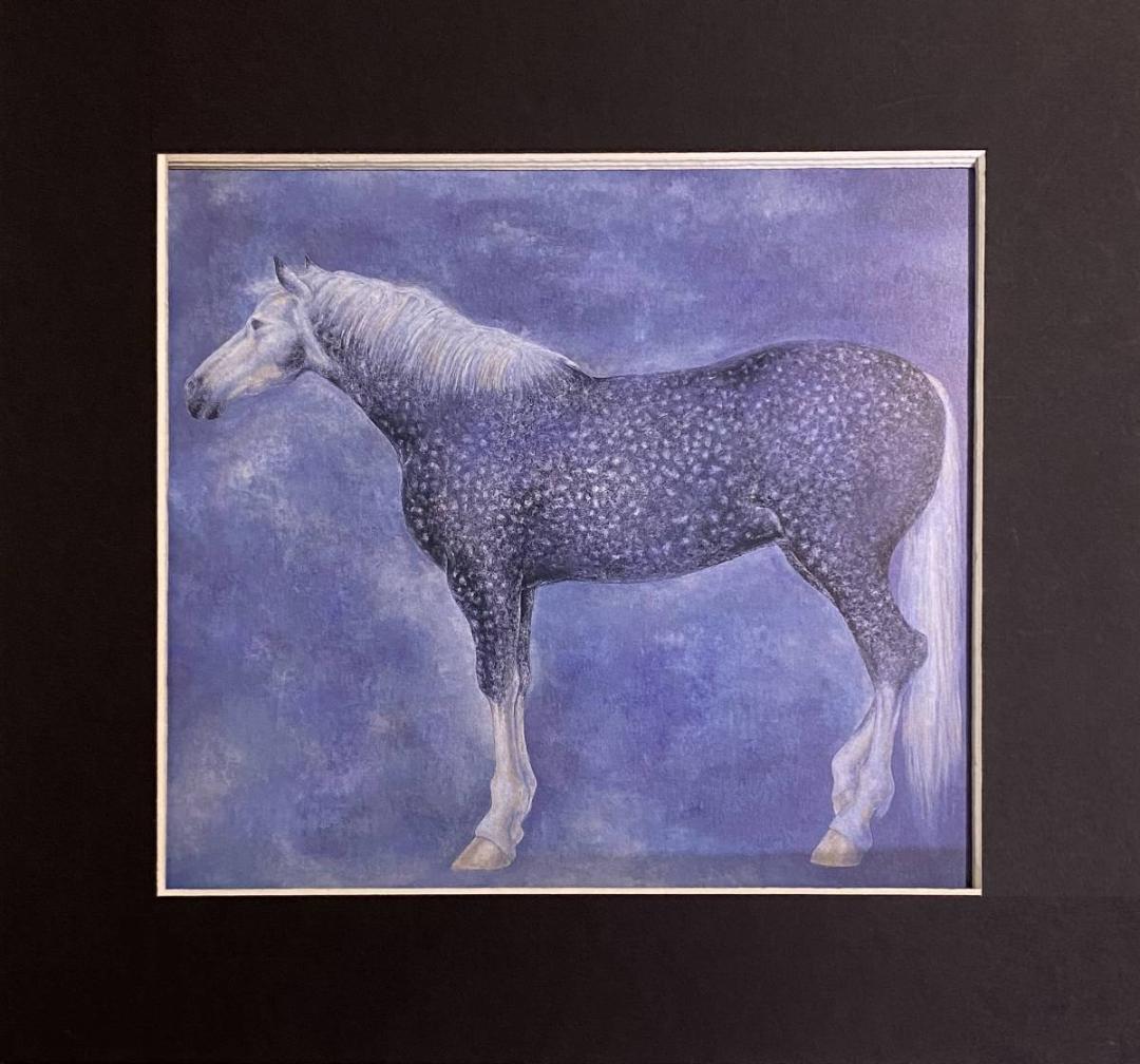 吉村年代、【星の馬】、希少な額装用画集より、新品額装付、状態良好