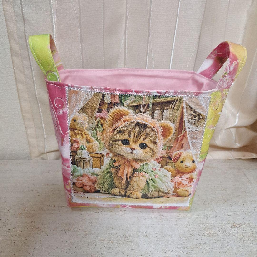 激レアパネル生地 ハンドメイド 布バスケット