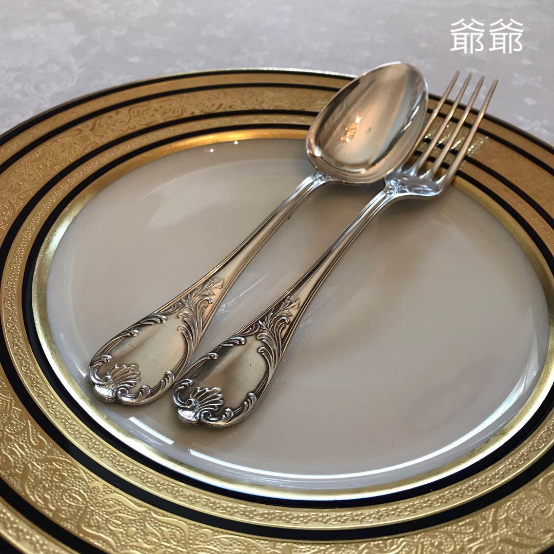 クリストフル／純銀 スターリングシルバー フォーク&スプーン １組「マルリー」