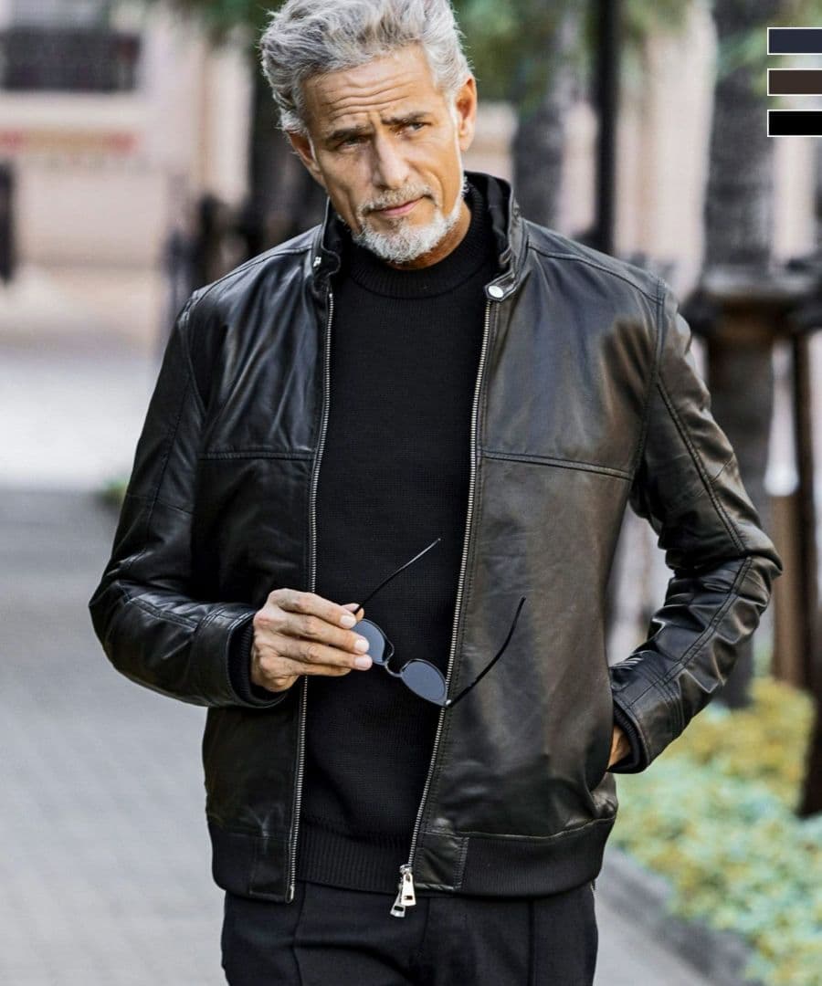 AKM Contemporary 中綿レザーブルゾンXLブラック　未使用