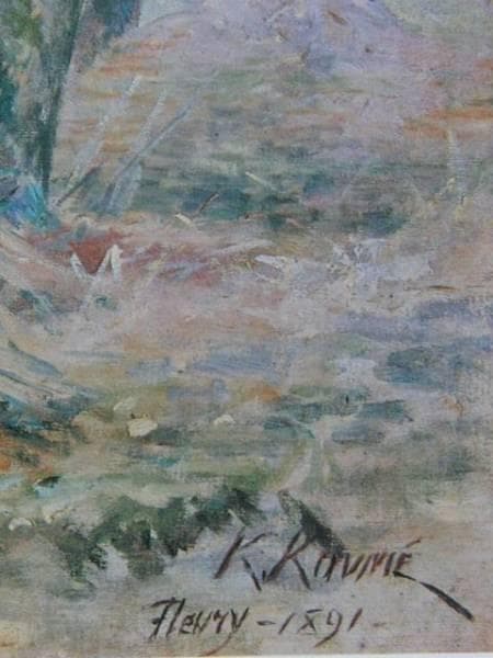 久米　桂一郎 、寒林枯葉、希少な額装用画集より、新品高級額、額装付