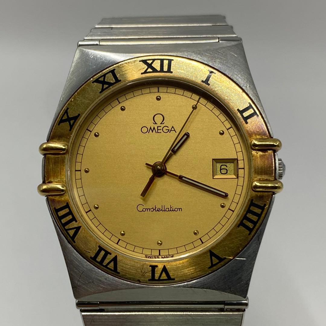 [稼働]OMEGA オメガ　コンステレーション　ゴールドベゼル 腕時計 クォーツ