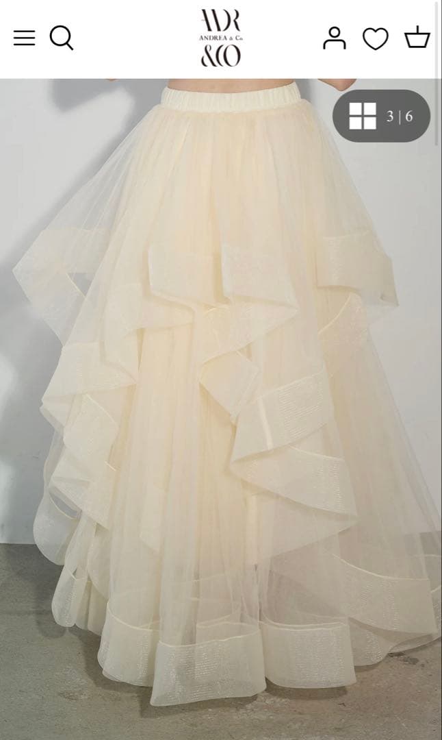 アイボリーチュールフレアスカート