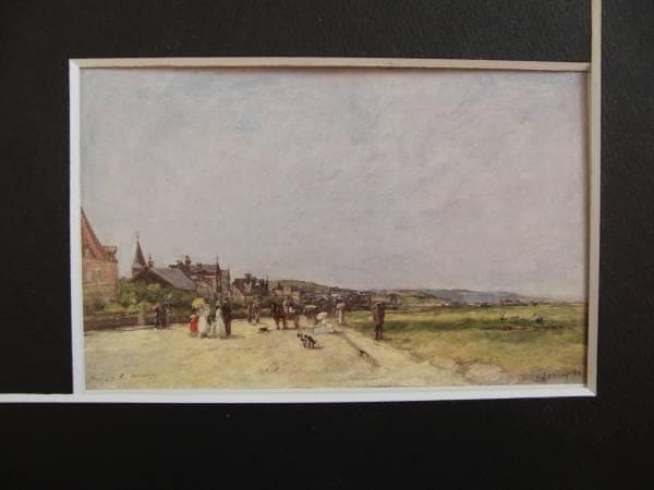 ブーダン、ドーヴィルの台地、希少画集画、新品額装付