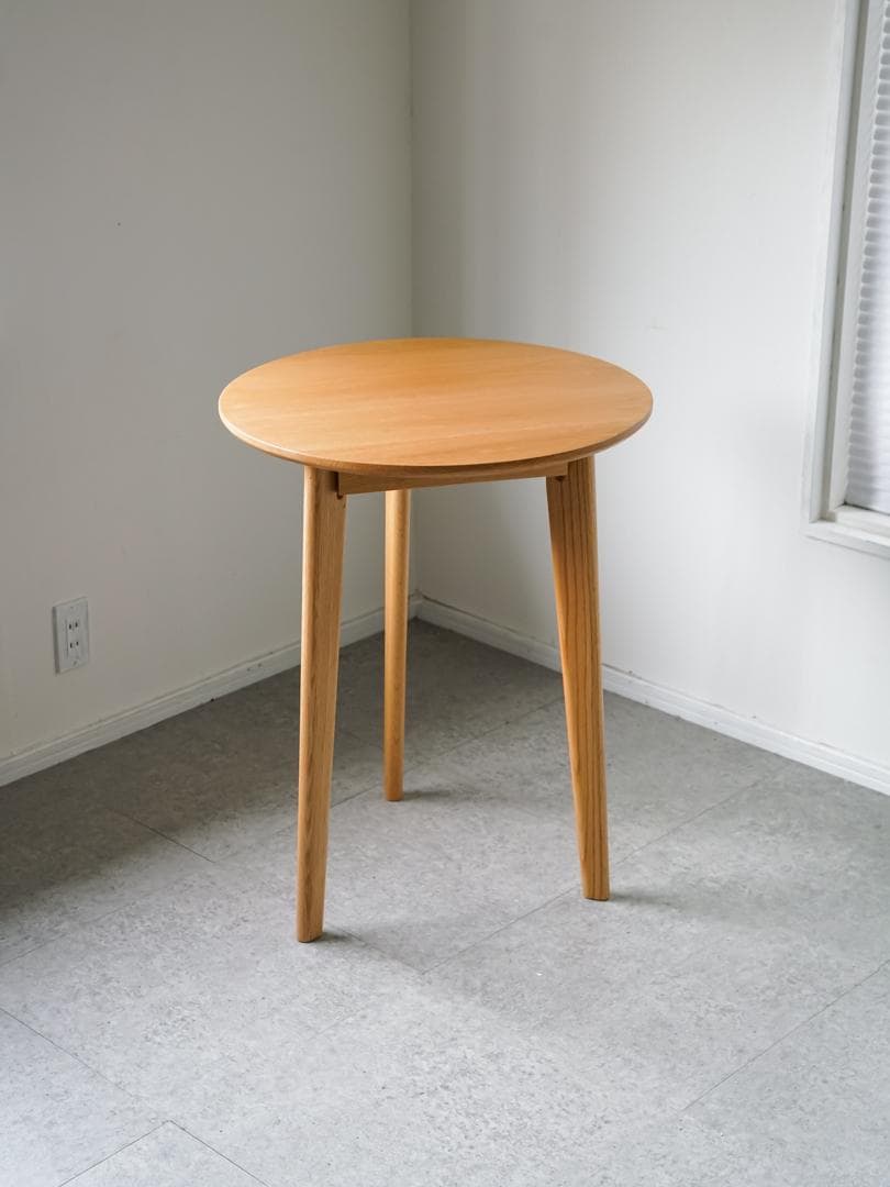 古道具 オーク材 ヴィンテージ ラウンドテーブル 北欧モダン