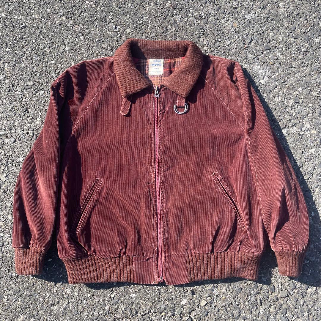 70s 80s コーデュロイ ボンバー ジャケット フランス製 ボルドー 古着