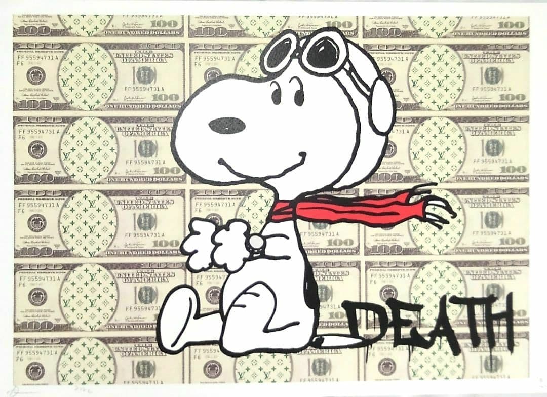 DEATH NYC スヌーピー 100＄紙幣 ポスター　極美品／未使用