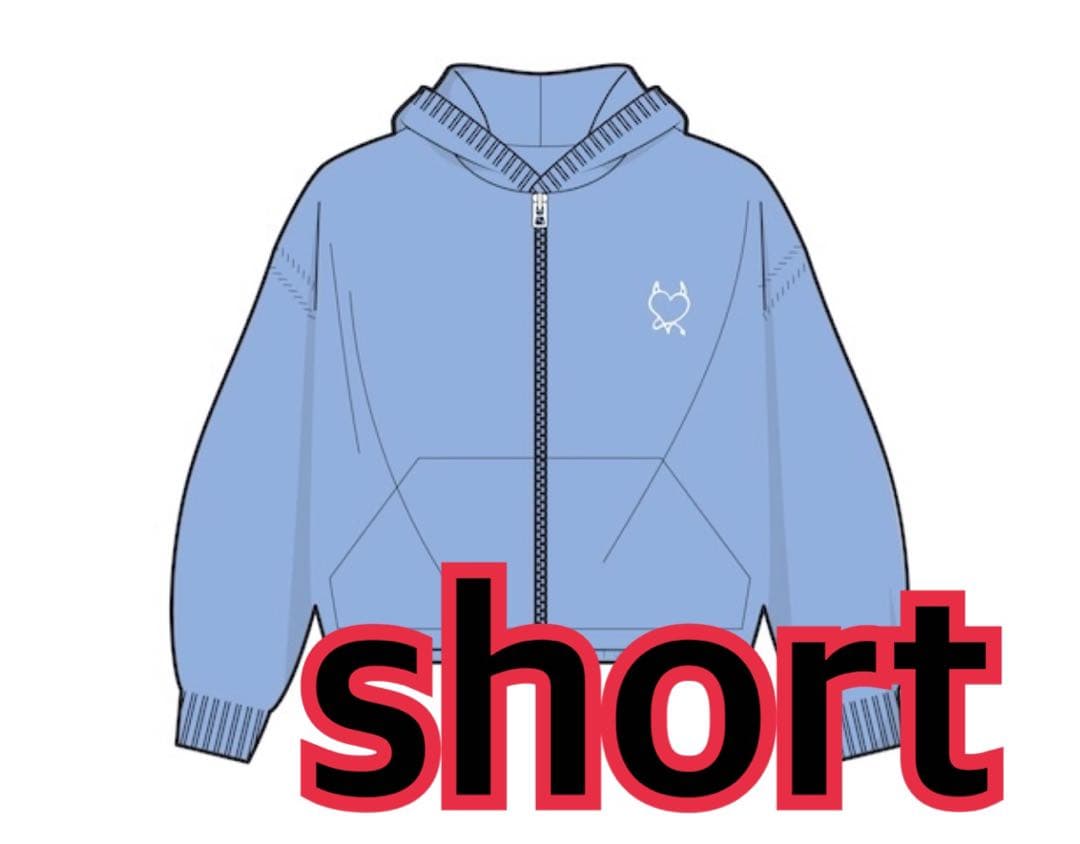 BABYMONSTER ジップフーディー ブルー short ベビモン 1 - メルカリ