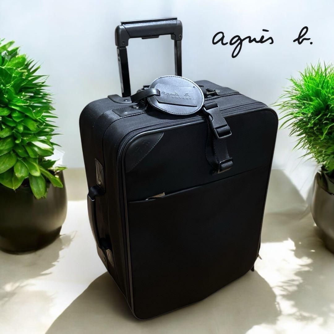 アニエス・ベー　キャリーケース　ブラック　修学旅行　キャリーバッグ　ポーチ付