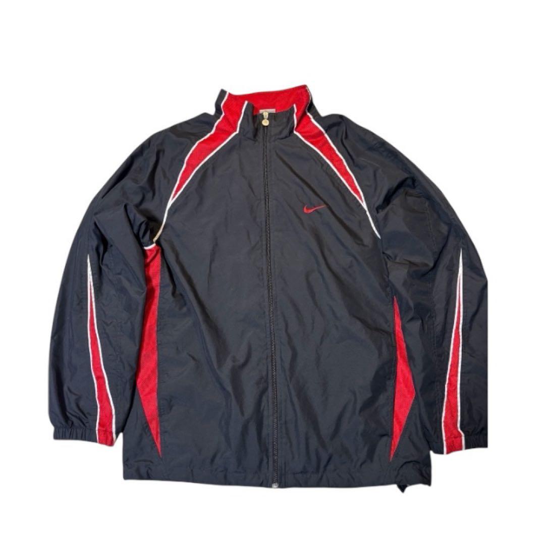 90s〜00s NIKE ナイロンジャケット 刺繍ロゴ ブラック×レッド L - メルカリ
