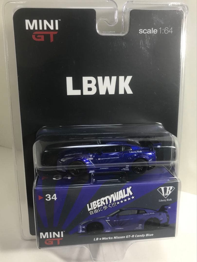 リバティーウォーク 1/64 ミニカー GT 北米仕様　キャンディーブルー未開封 1/64スケール MINI GT「LB-Silhouette WORKS ランボルギーニ・アヴェン