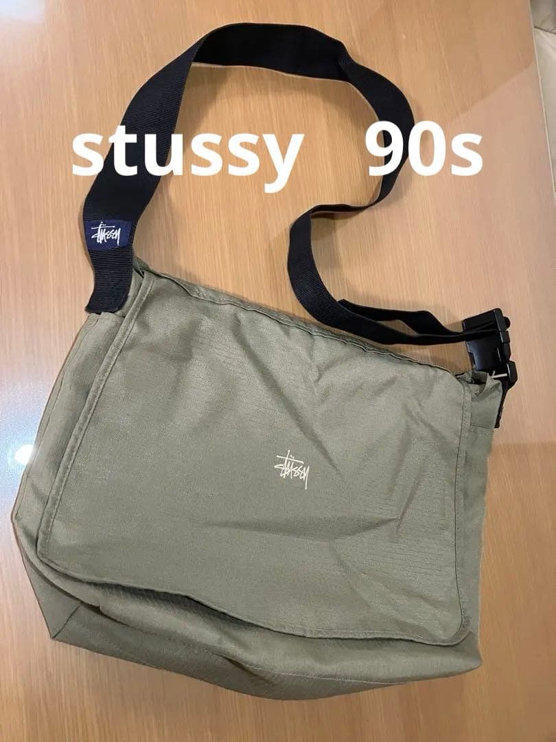 90s オールドステューシー OLD STUSSY メッセンジャーバッグ カーキ