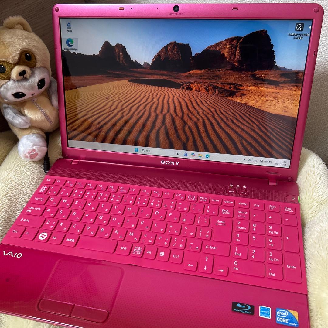 i5ピンクVAIOノートパソコン大容量すぐ使えるWindows11オフィスカメラ カメラ付PC 人気のVAIO ノートパソコン 可愛いピンク 初心者でも使い