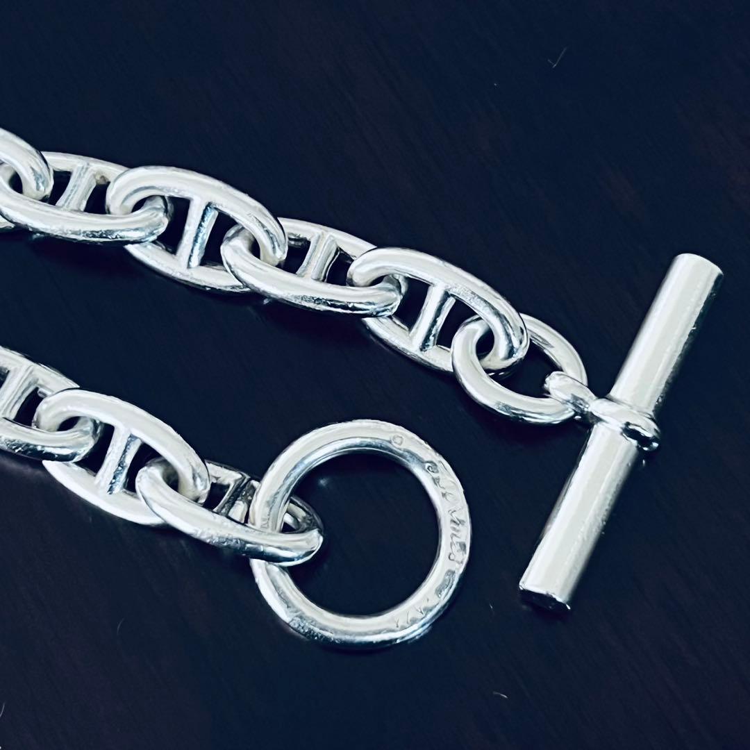 ヴィンテージエルメス シェーヌダンクル ブレスレット GM13コマ 筆記体