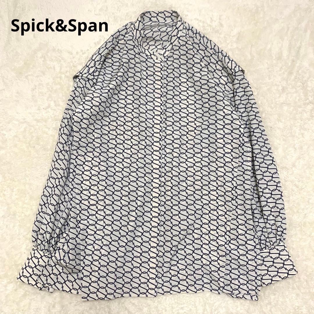 2023 Spick&Span モノグラムプリントレイヤースリーブブラウス 総柄