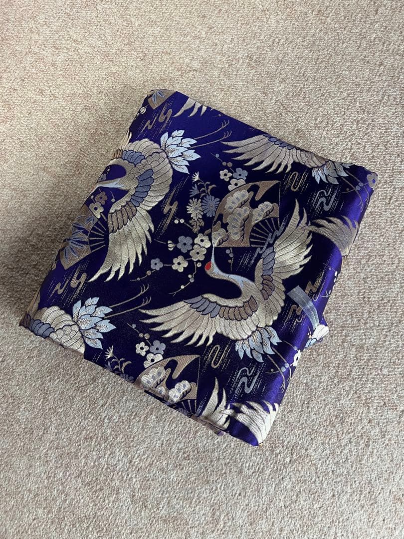 13絃用 琴袋(丸袋) 紫系　柄物　厚手