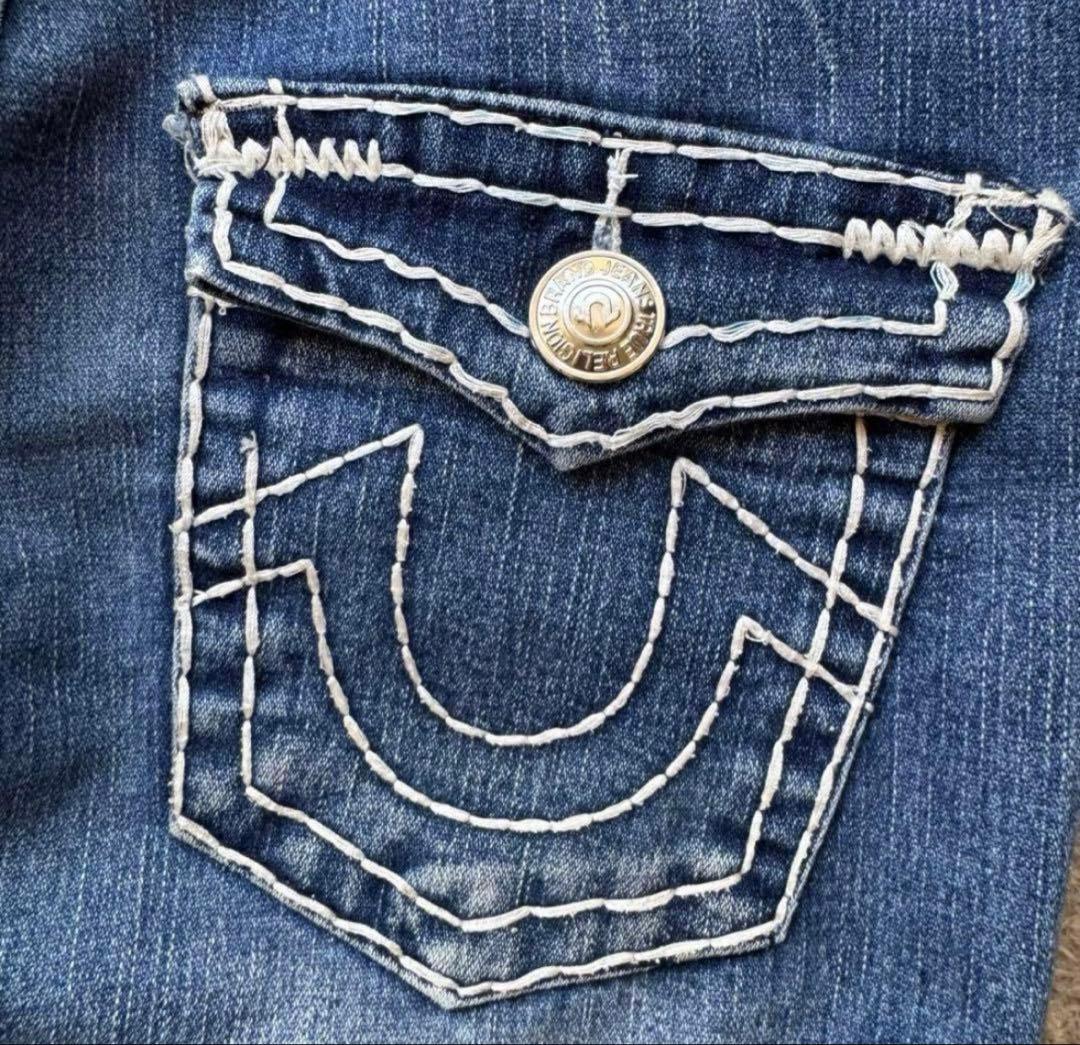 TRUE RELIGION デニムパンツ ブーツカット 太ステッチ W28 希少