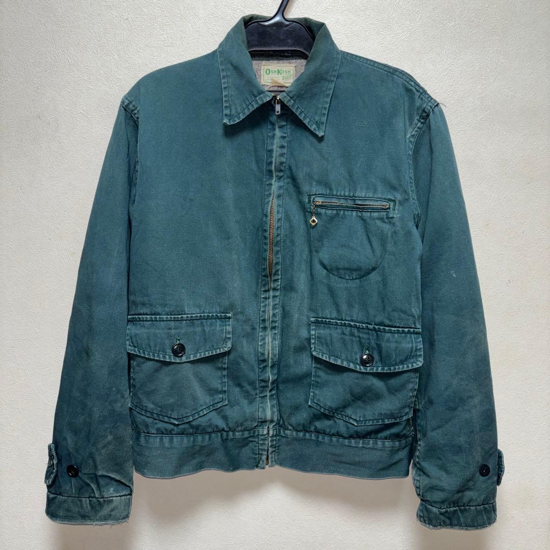 50–60s OshKosh ワークジャケット TALONジップ USA製