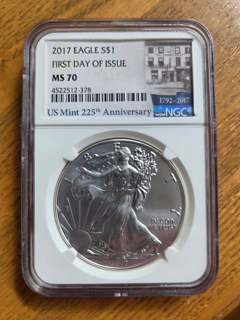 (初日及び記念ラベル)アメリカ合衆国　イーグル銀貨　2017 171421