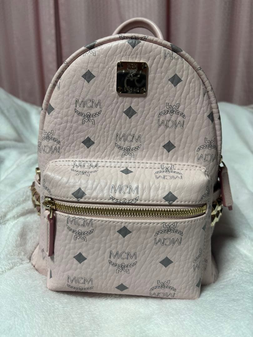 MCM ピンク リュック スタッズ付き　パウダーピンク　正規品 Amazon.co.jp: [ エムシーエム ] MCM リュック スターク Miniサイズ