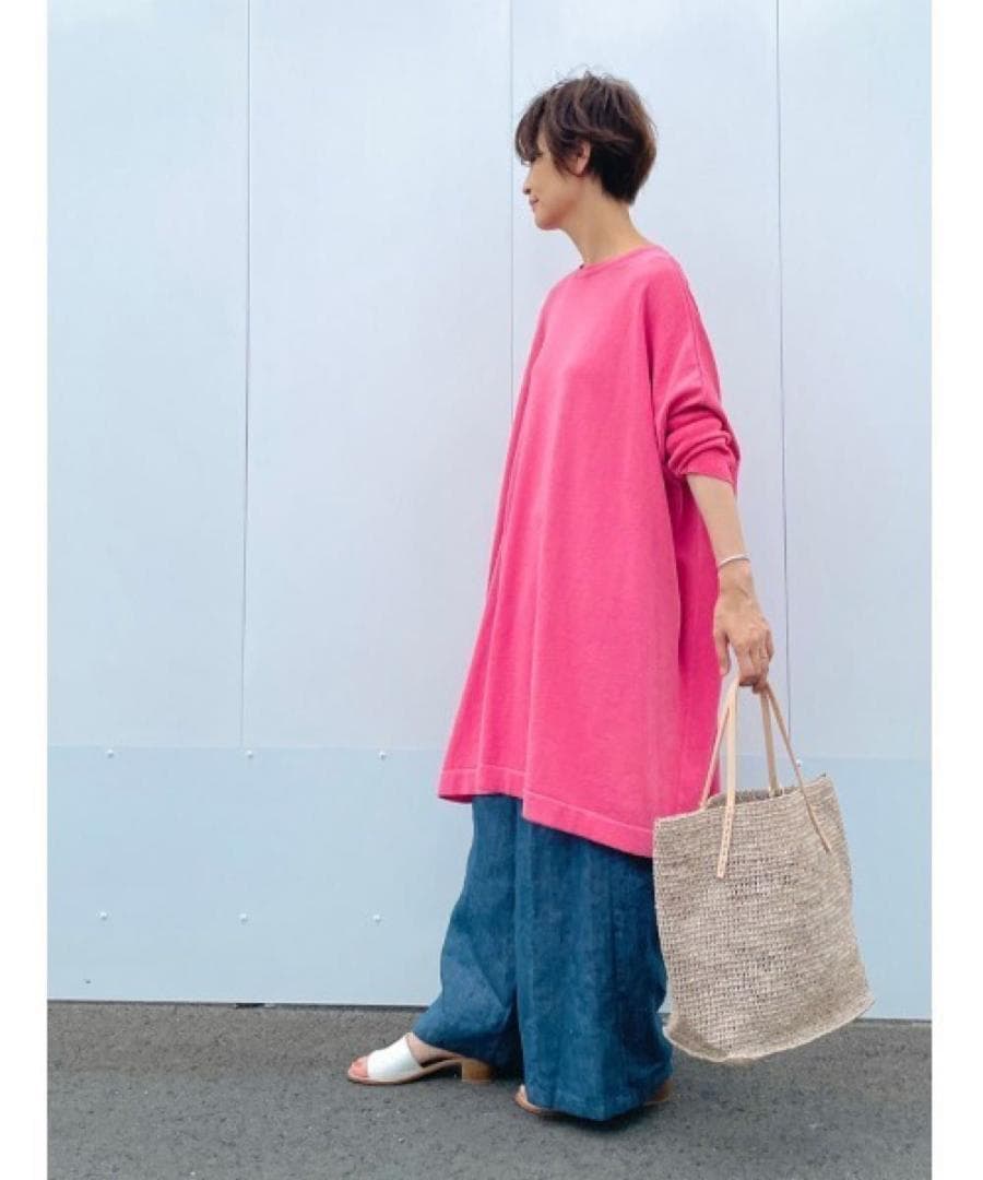 BEARDSLEY ギマBIGニット ピンク ビアズリー 洗える 長袖 ゆったり