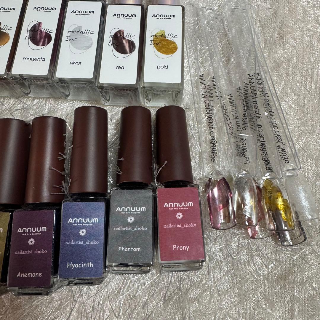 ANNUUM インクセット24色セットネイルアートニュアンスメタリックホワイト