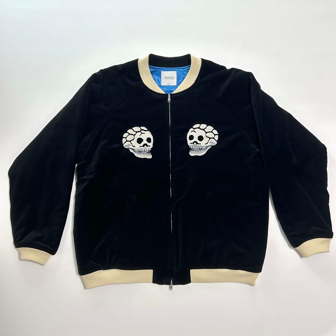 希少RADIALL ラディアル スーベニアジャケット L ブラック スカル刺繍